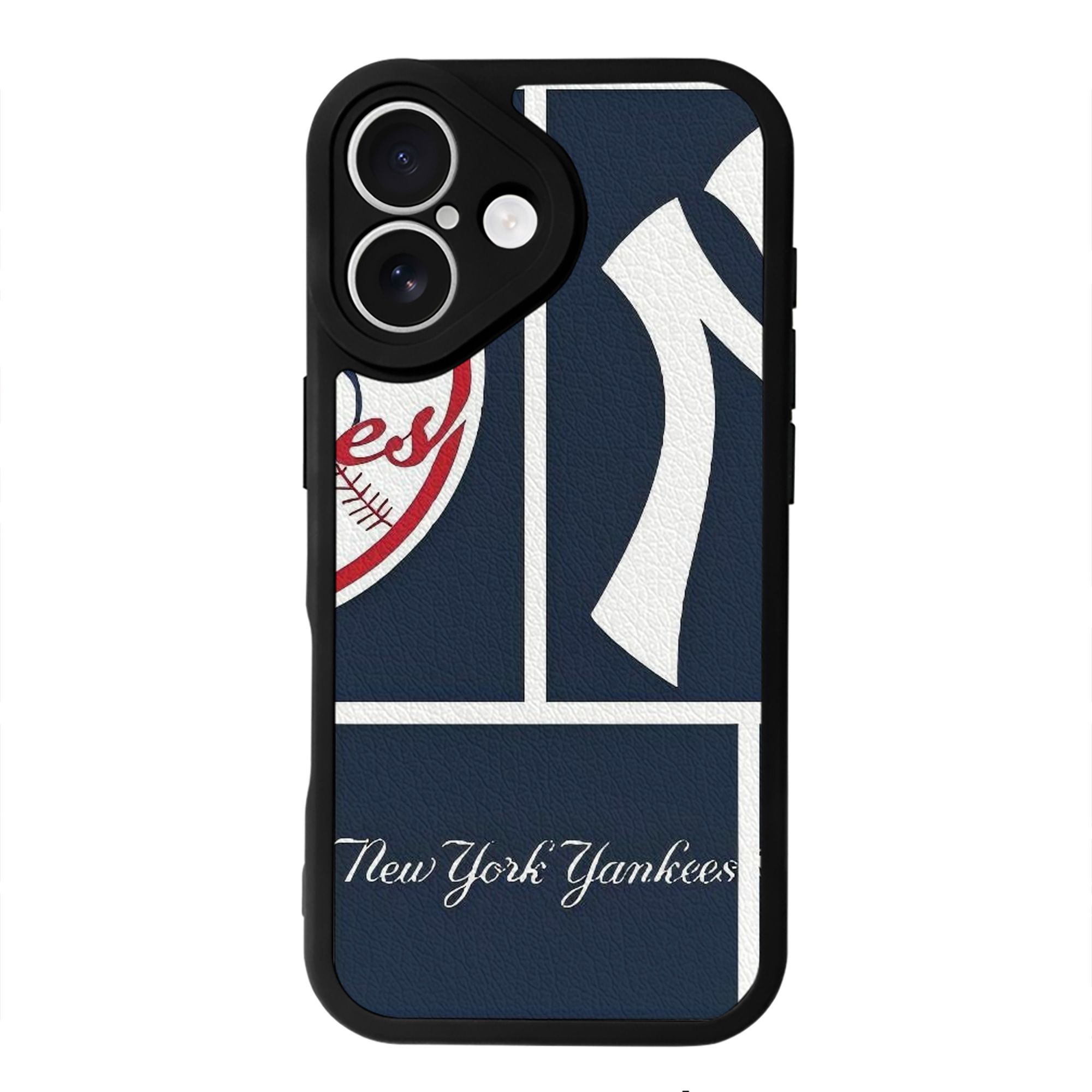 New York Yankees 247 IPhone 16 Silicone Leather Case – UV Print, Lambskin Texture – Perfect Fit, Wireless Charging Compatible, Scratch Resistant, Precise Cutouts – Stylish Protection For IPhone 16